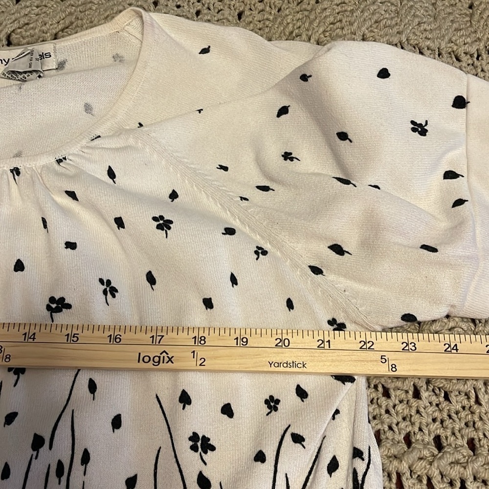 CD Daniels Black & White Short Sleeve Sweater Women’s Size 1X gradating pattern - Picture 8 of 8